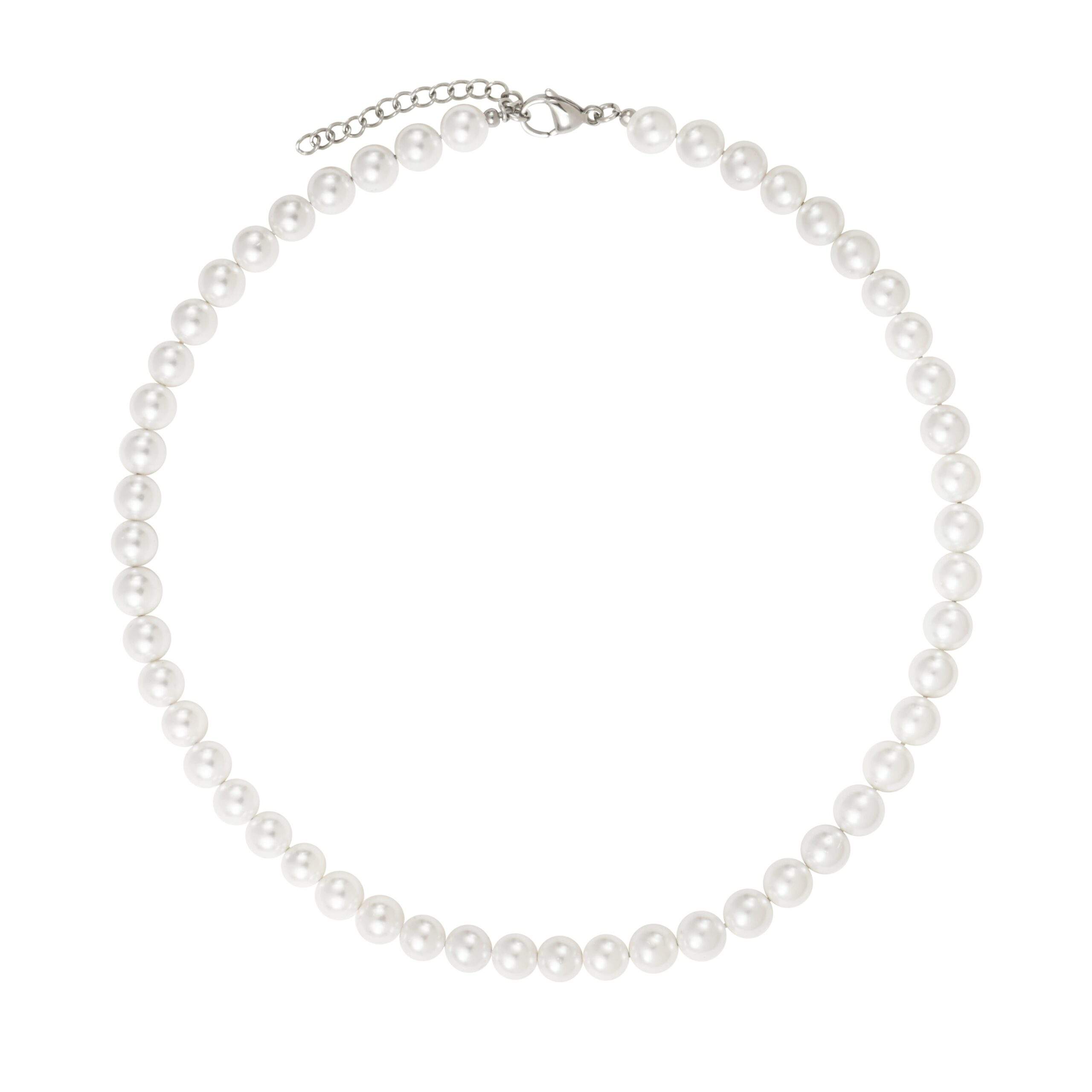 Collier perles blanches
