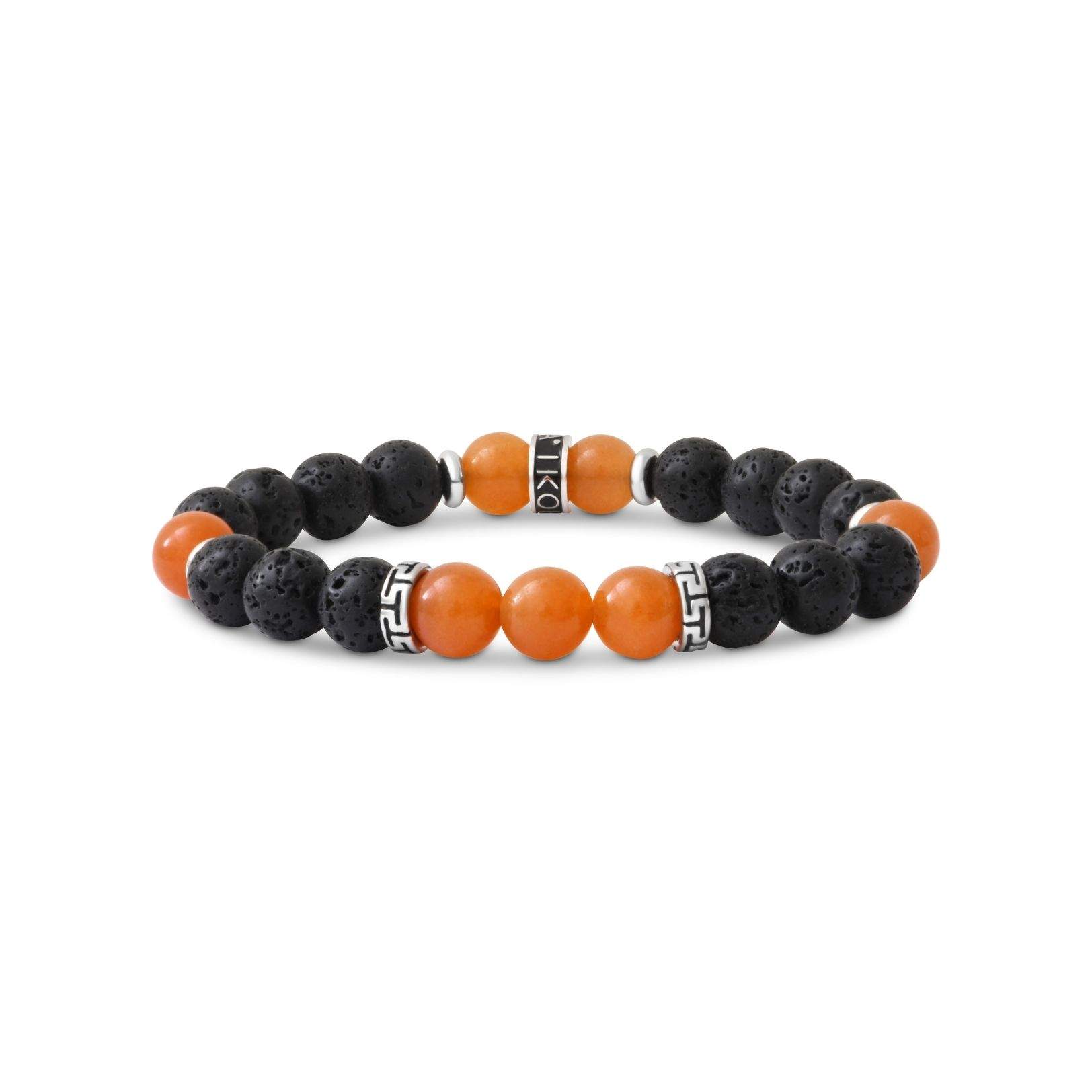Bracelet Pierre de Lave & Aventurine Orange 8mm