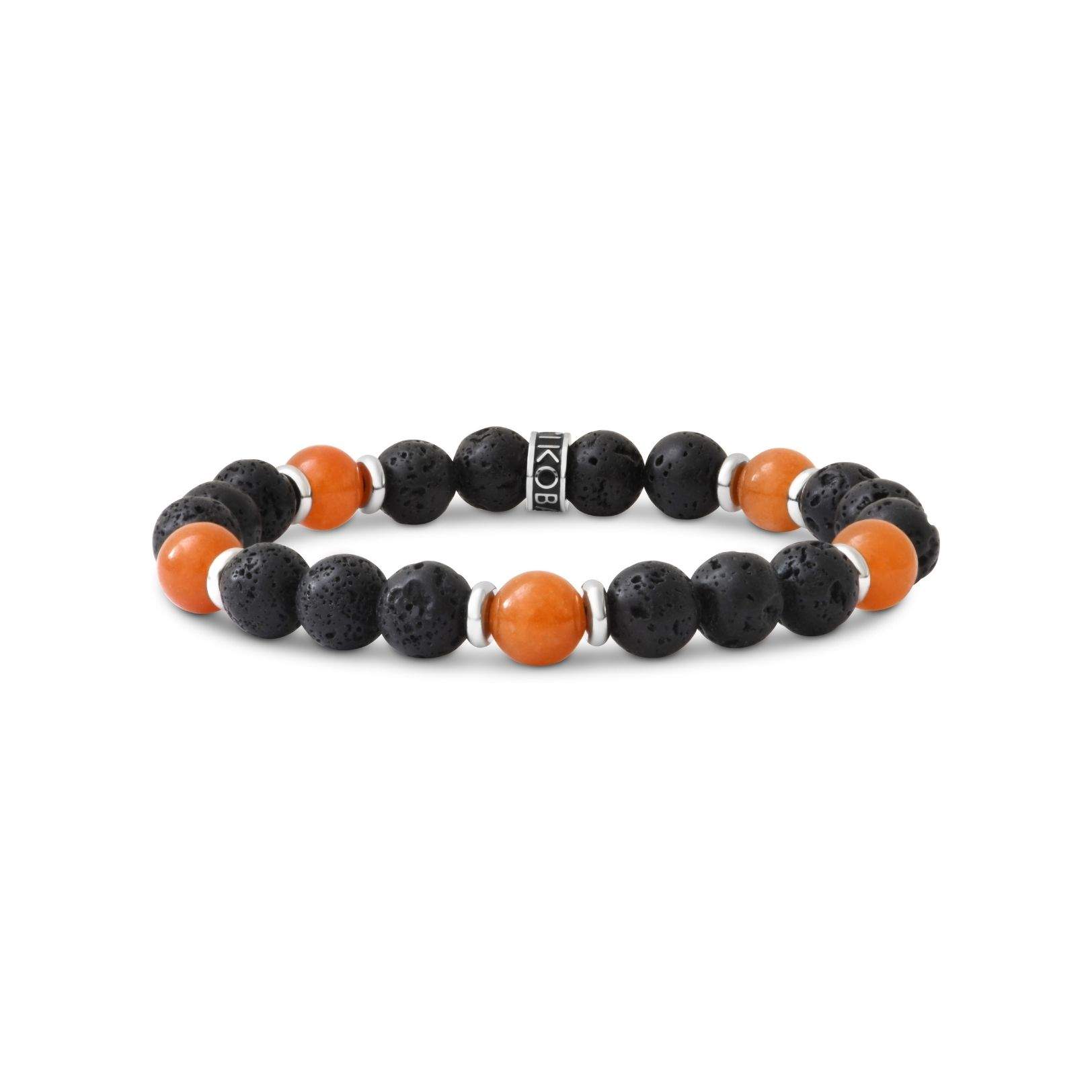 Bracelet Aventurine Orange & Pierre de Lave 8mm