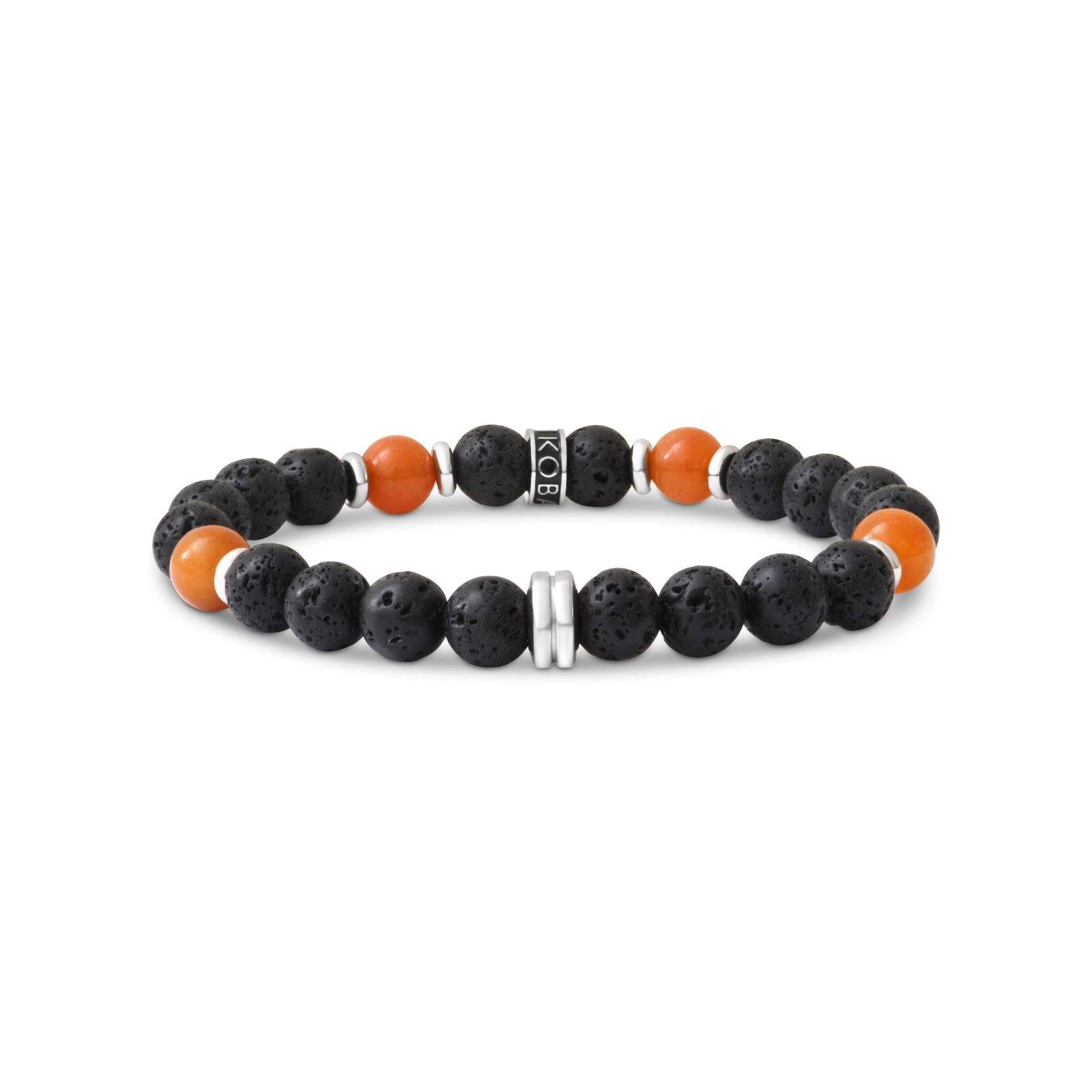 Bracelet Pierre de Lave & Aventurine Orange 8mm